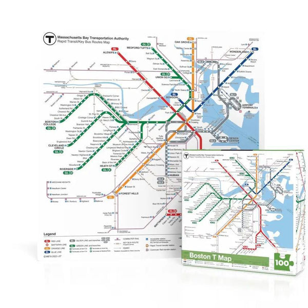 Boston T Map Mini - 100 Piece Mini Puzzle