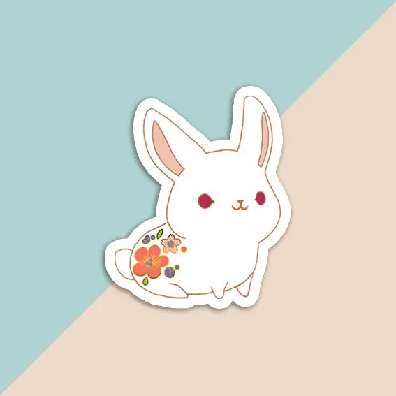 Vinyl Sticker White Rabbit