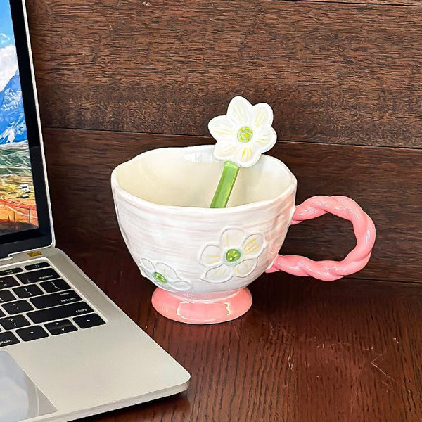 Flower Relief Ceramic Mug