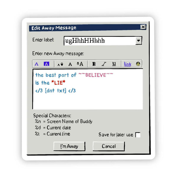 Sticker Away Message