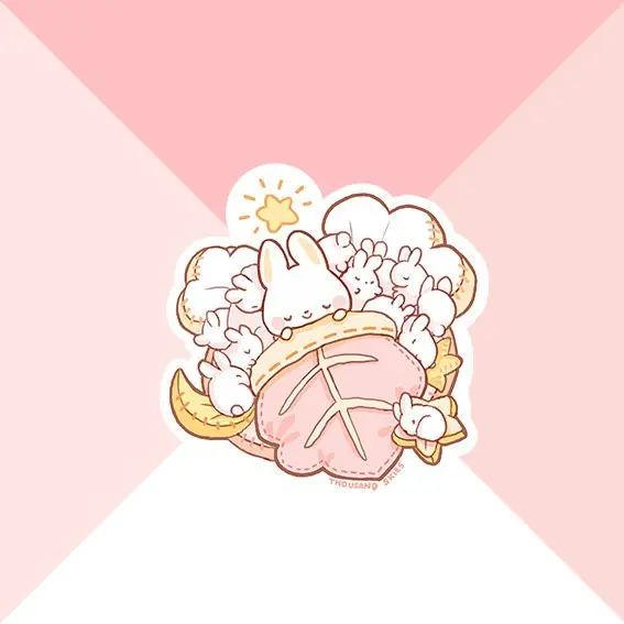 Vinyl Sticker Sleeping Bunnies
