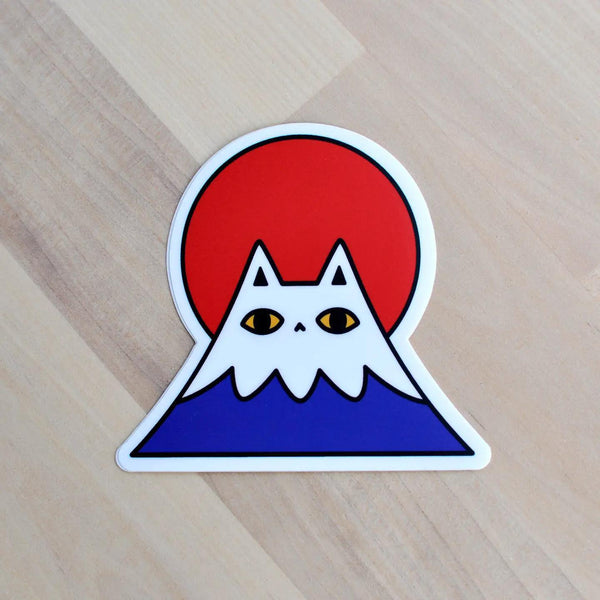 Mount Fuji Cat Vinyl Sticker