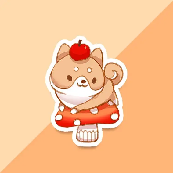 Vinyl Sticker Shiba Inu - Shibeshroom