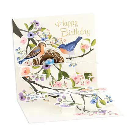 Perched Birds Mini Pop-Up Card