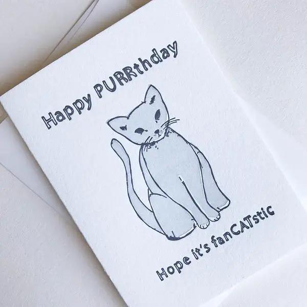 Fancatstic Birthday - Letterpress Birthday Greeting Card