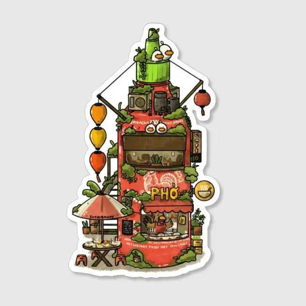 Sriracha Bottle Pho Store Vinyl Sticker