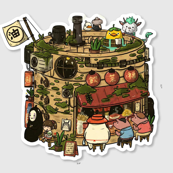 Steam Basket Dimsum Stall Vinyl Sticker