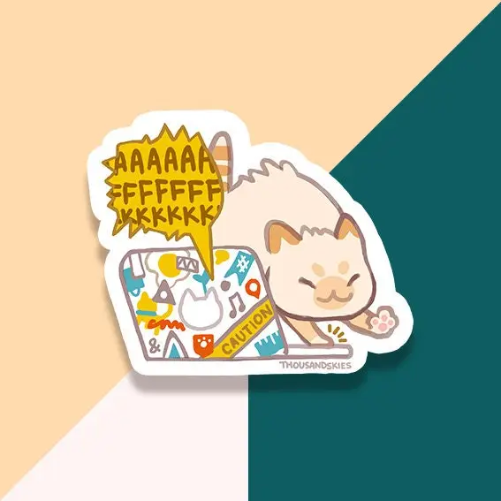 Vinyl Sticker Laptop - Cat