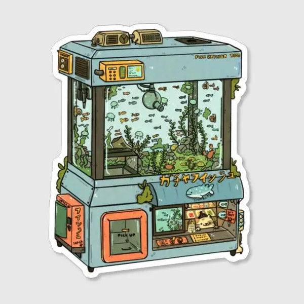 Fish Claw Machine Vinyl Sticker