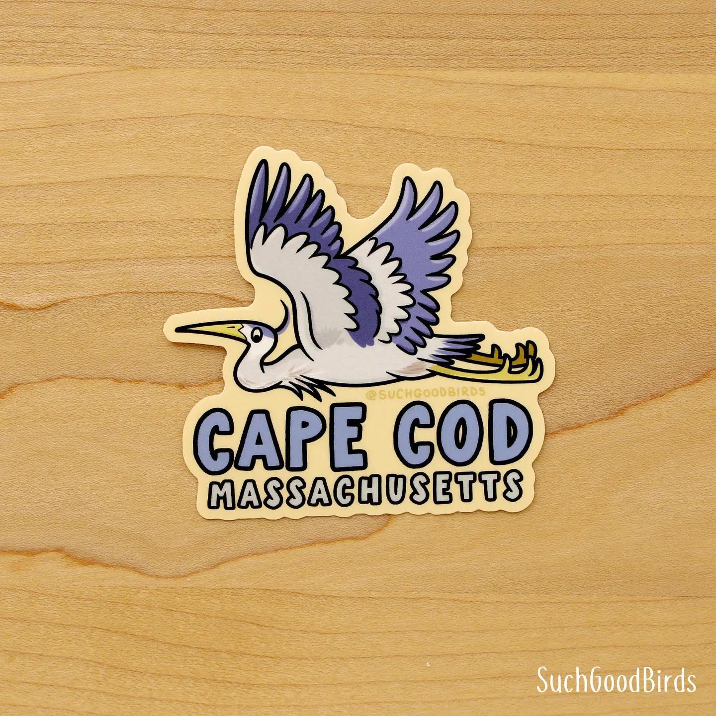 Small Cape Code Sticker Cape Cod Heron- 3