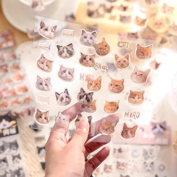Mr.Paper Sticker - Cat Head Series