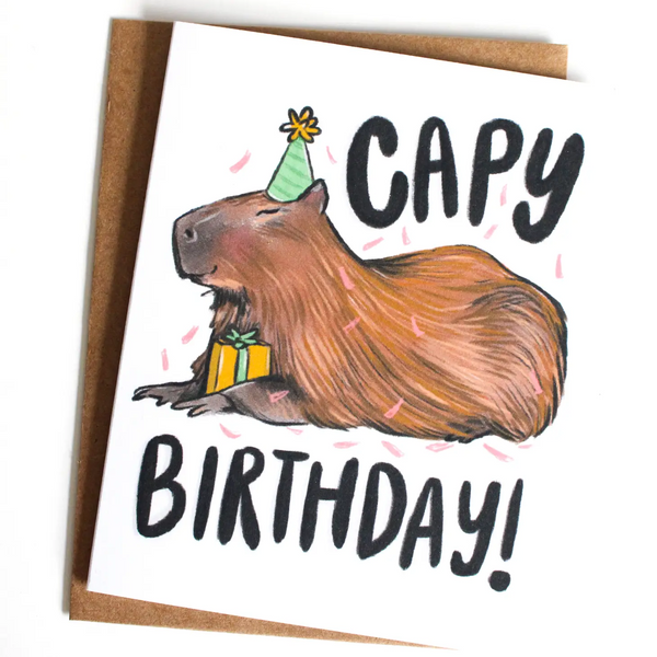 Capybara Birthday Card