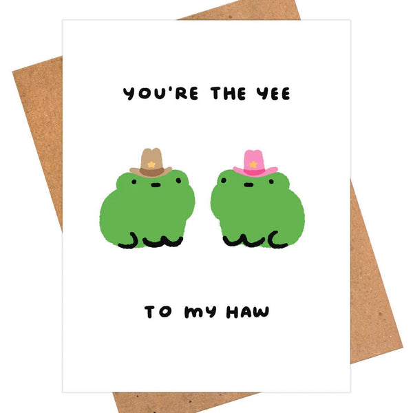 Cowboy Frogs Greeting Card – "You're the Yee to My Haw"