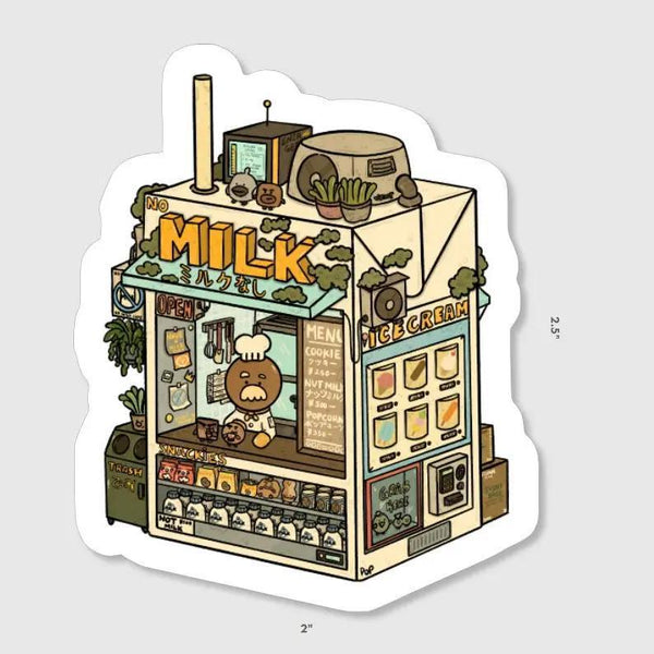 No Milk Cafe Vinyl Sticker