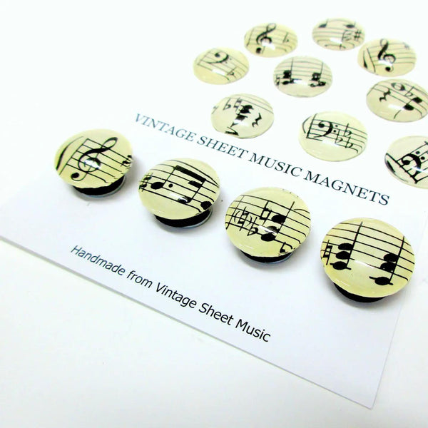 Vintage Sheet Music Magnets - Set of 4