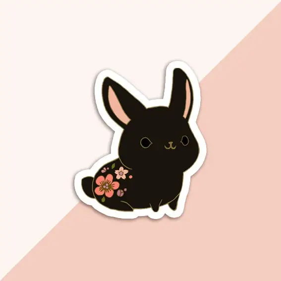 Vinyl Sticker Black Rabbit