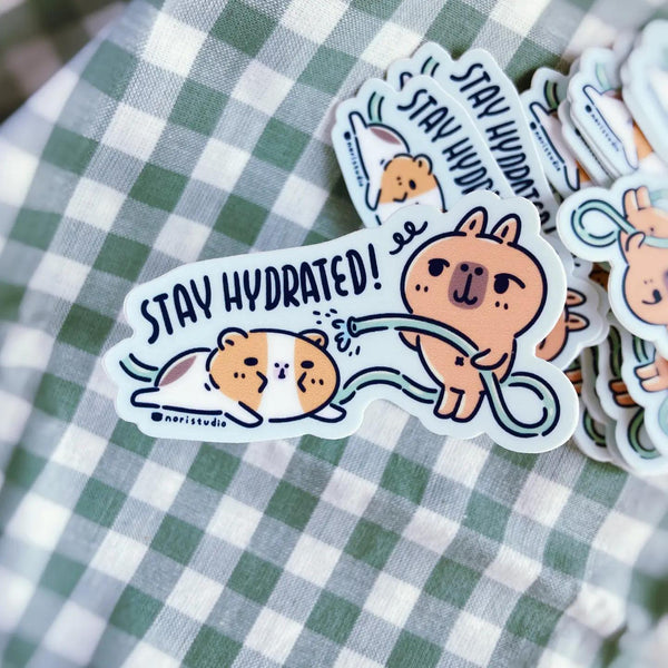 Bubu and Moonch Stay Hydrated Vinyl Sticker