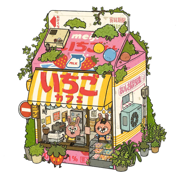 Strawberry Milk Cafe Vinyl Sticker