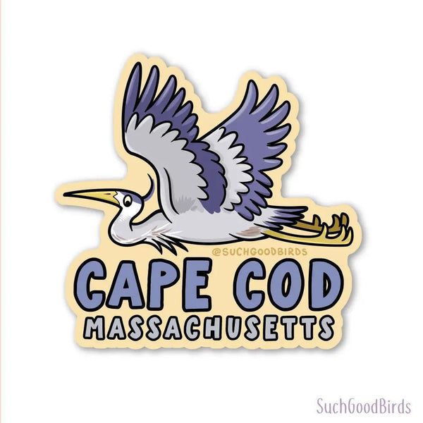 Cape Cod Heron- 3" Waterproof Vinyl Sticker souvenir